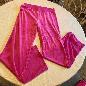 NWT ESCADA sport pink velour velvet track pants Crystal rhinestones medium